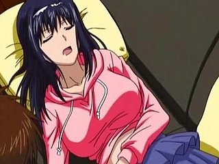 Leuk anime meisje toont undosed op haar kleine rok