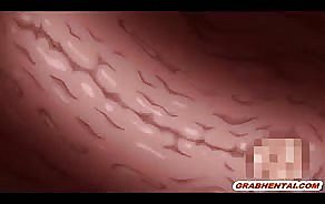 Anime Coed avec bigtits capturés par les tentacules et f